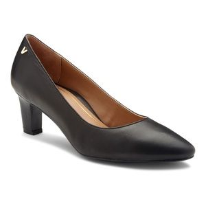 NEW Vionic Mia Black Leather Heels Size 8
